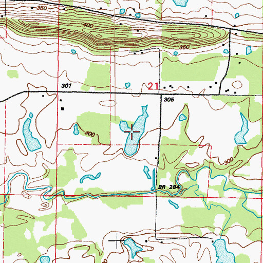 Topographic Map of Blacks Lake, AR
