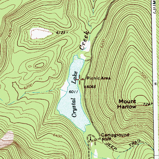 Topographic Map of Crystal Lake Picnic Area, MT