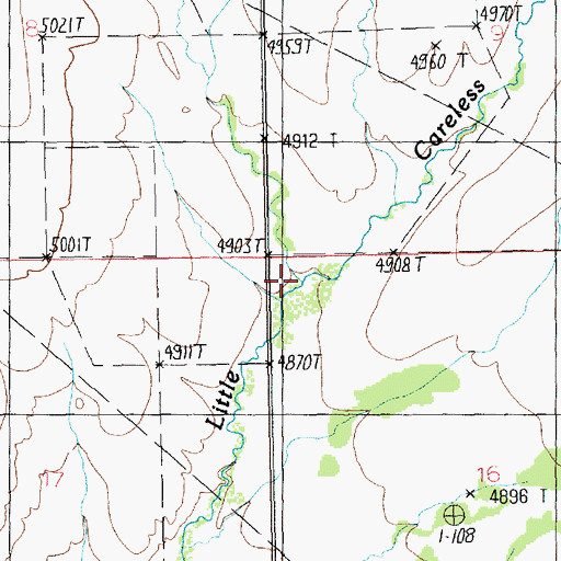 Topographic Map of West Bercail Creek, MT