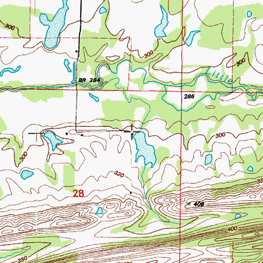 Topographic Map of Blacks Lake Number Two Dam, AR