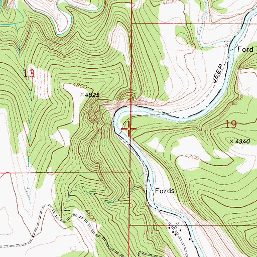 Topographic Map of Trout Creek Boat Camp, MT