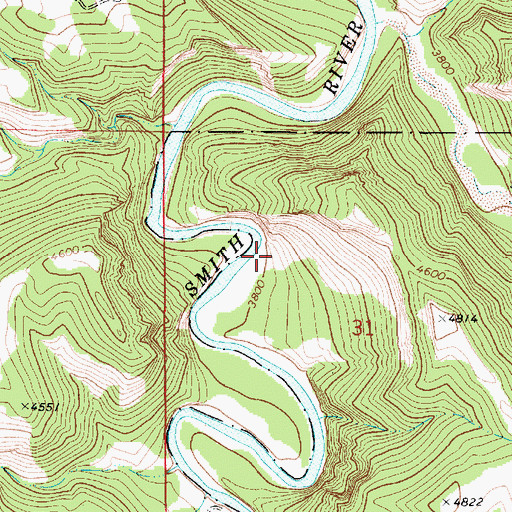 Topographic Map of Upper Parker Flat Boat Camp, MT