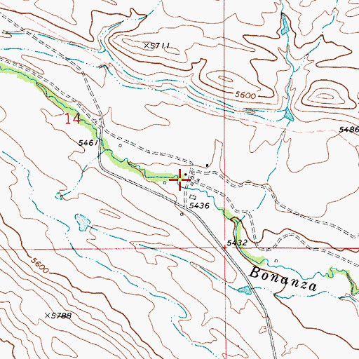 Topographic Map of Bonanza Ranch, MT