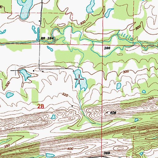 Topographic Map of Blacks Lake Number Two, AR