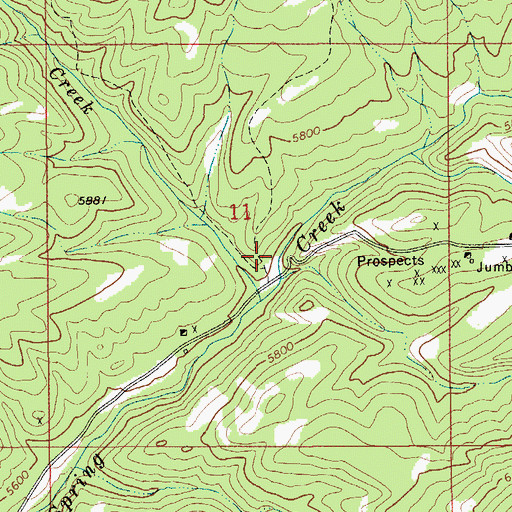 Topographic Map of Basin Creek Campground, MT