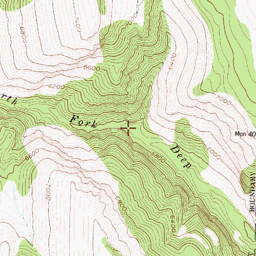 Topographic Map of Billie Creek, MT