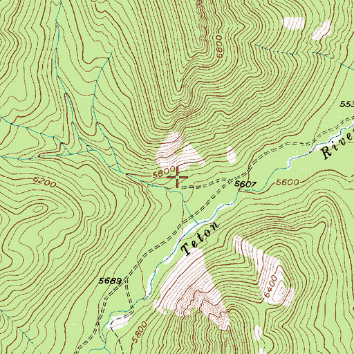 Topographic Map of Scenic Waterfalls Campground, MT