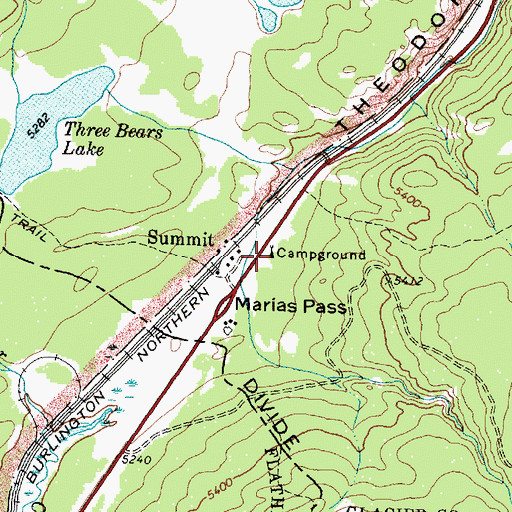 Topographic Map of Summit Campground, MT
