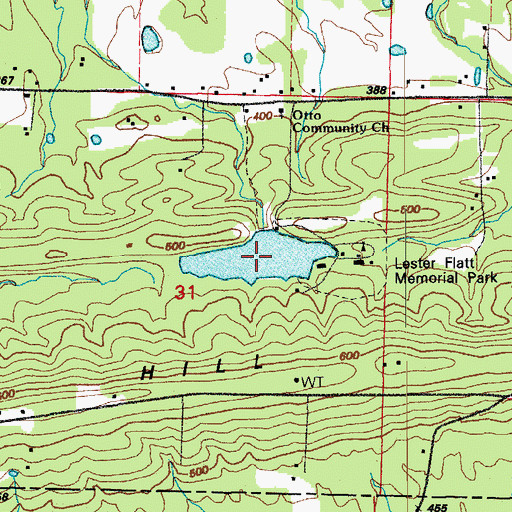 Topographic Map of Bailey Lake, AR