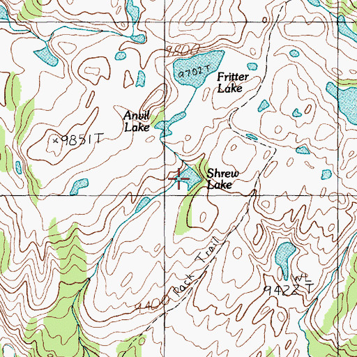 Topographic Map of Shrew Lake, MT