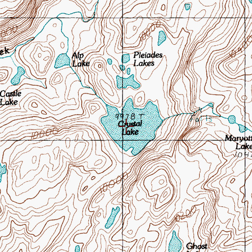Topographic Map of Crystal Lake, MT