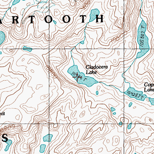 Topographic Map of Cladocera Lake, MT