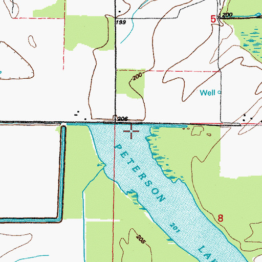 Topographic Map of Peterson Lake Dam, AR