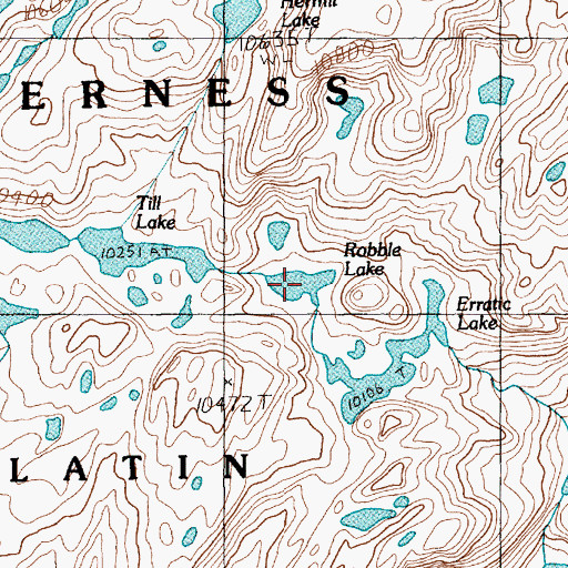 Topographic Map of Robble Lake, MT