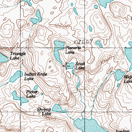 Topographic Map of Snail Lake, MT