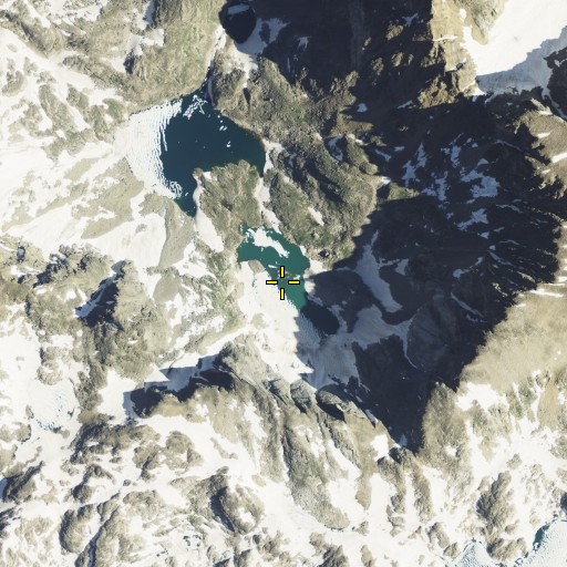 Aerial/Satellite Image of Bergschrund Lake, MT