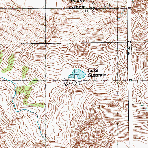 Topographic Map of Lake Susanne, MT