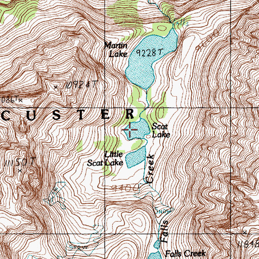 Topographic Map of Scat Lake, MT