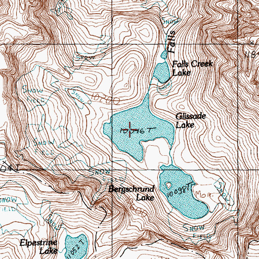 Topographic Map of Glissade Lake, MT