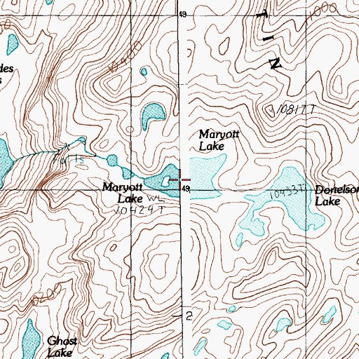 Topographic Map of Maryott Lake, MT
