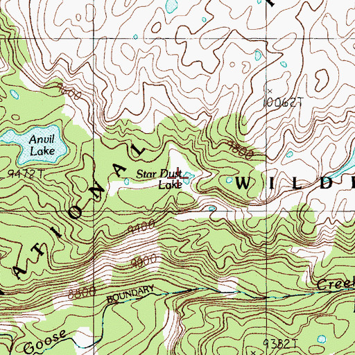 Topographic Map of Star Dust Lake, MT