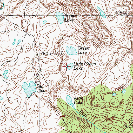 Topographic Map of Little Green Lake, MT