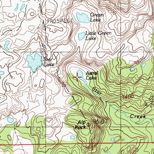 Topographic Map of Astral Lake, MT