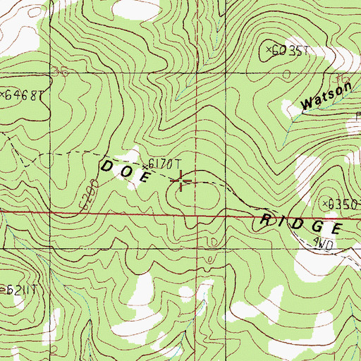 Topographic Map of Doe Ridge, MT