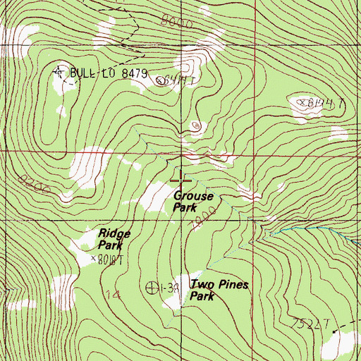 Topographic Map of Grouse Park, MT