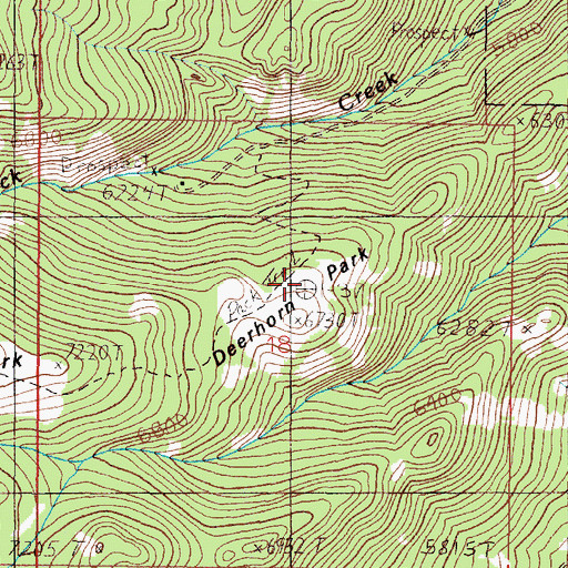 Topographic Map of Deerhorn Park, MT
