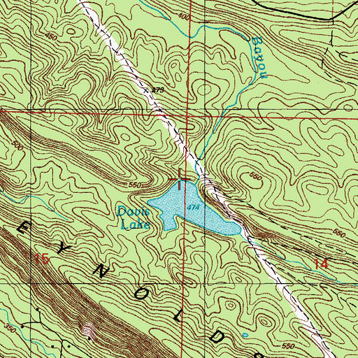 Topographic Map of Davis Lake Dam, AR