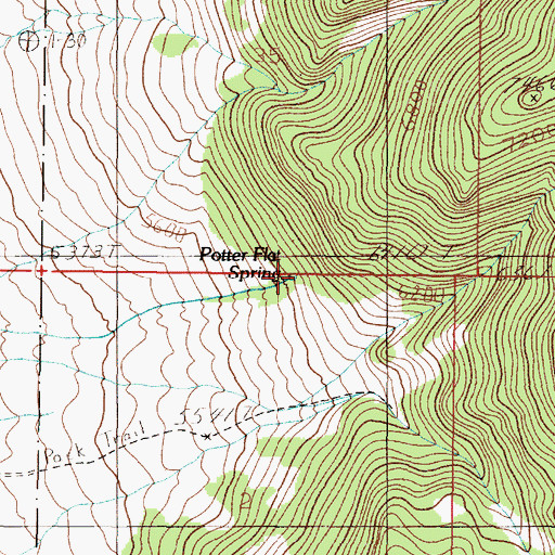 Topographic Map of Potter Flat Spring, MT