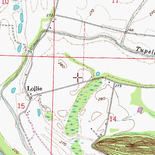 Topographic Map of Browns Lake Dam, AR
