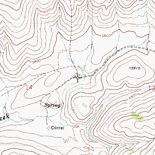 Topographic Map of Corral, MT