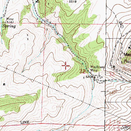 Topographic Map of West Mayflower Mine, MT