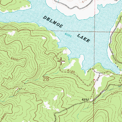 Topographic Map of Delmoe Campground, MT