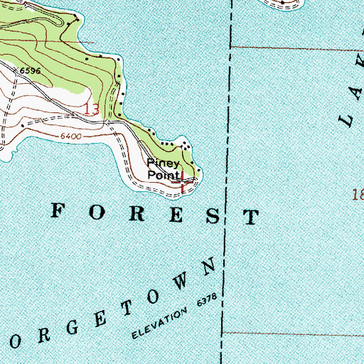 Topographic Map of Piney Point Campground, MT