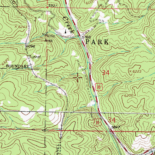 Topographic Map of Lions Den Campground, MT