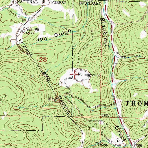 Topographic Map of Eagles Nest Campground, MT