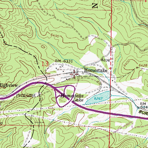 Topographic Map of Montana State Highway Department Sandhouse, MT