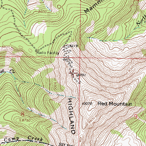 Topographic Map of Highland Lookout, MT