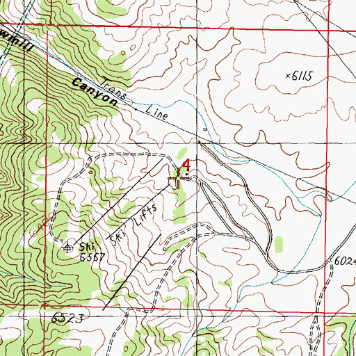 Topographic Map of Butte Ski Club, MT