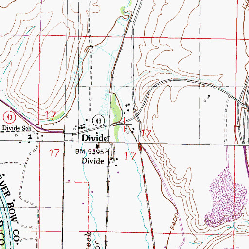 Topographic Map of Montana State Highway Department Section House, MT