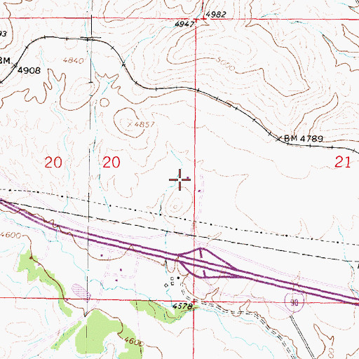 Topographic Map of State Highway Department Sandhouse, MT