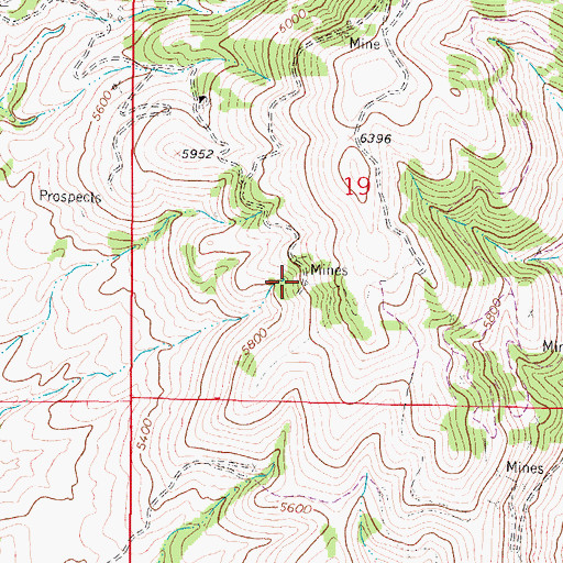 Topographic Map of Golden Mine, MT