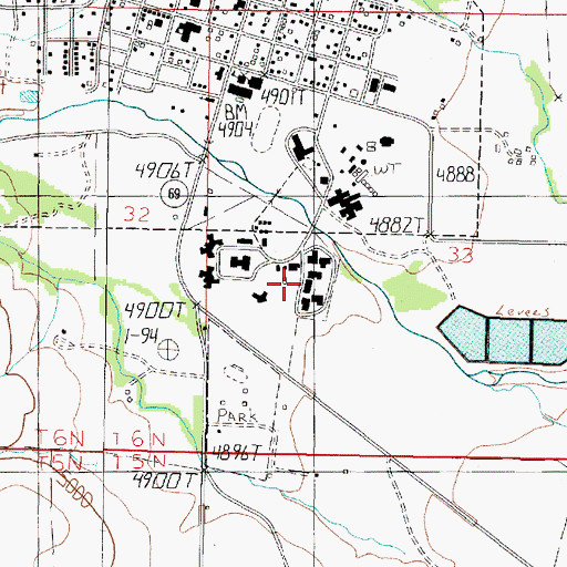 Topographic Map of Boulder River Schooland Hospital, MT