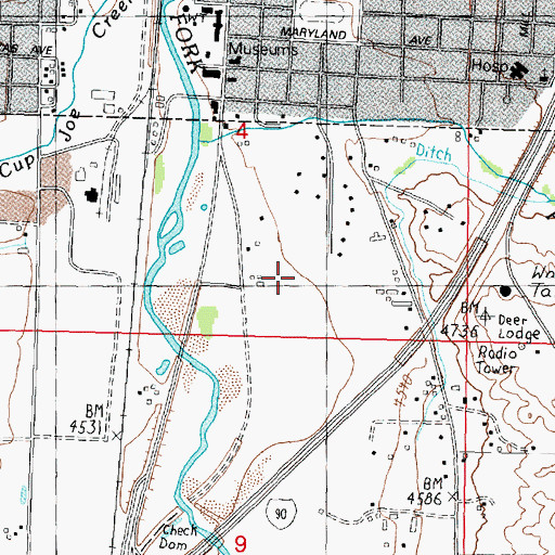 Topographic Map of Prison Farm, MT