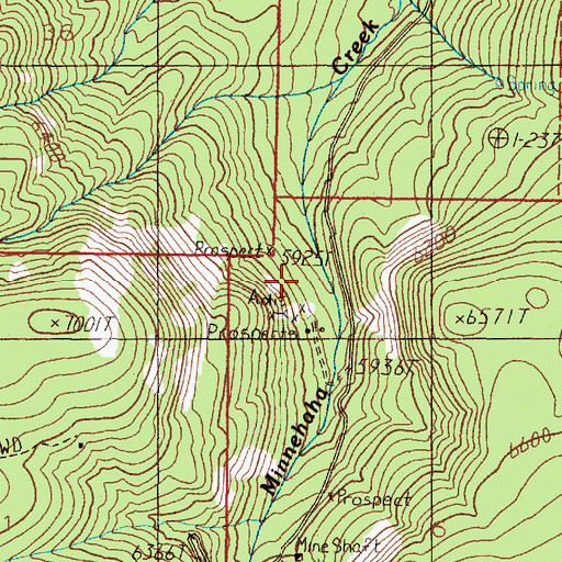 Topographic Map of Armstrong Mine, MT
