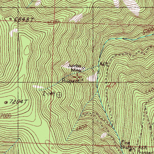 Topographic Map of Hidden Treasure Mine, MT