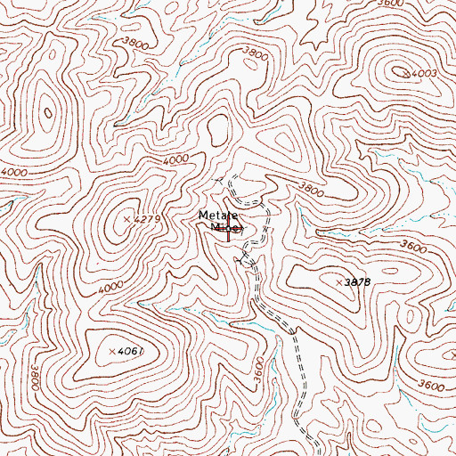 Topographic Map of Metate Mine, AZ